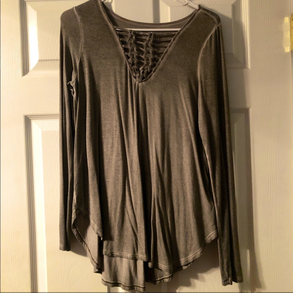 American Eagle, Long Sleeve, Army Green Top